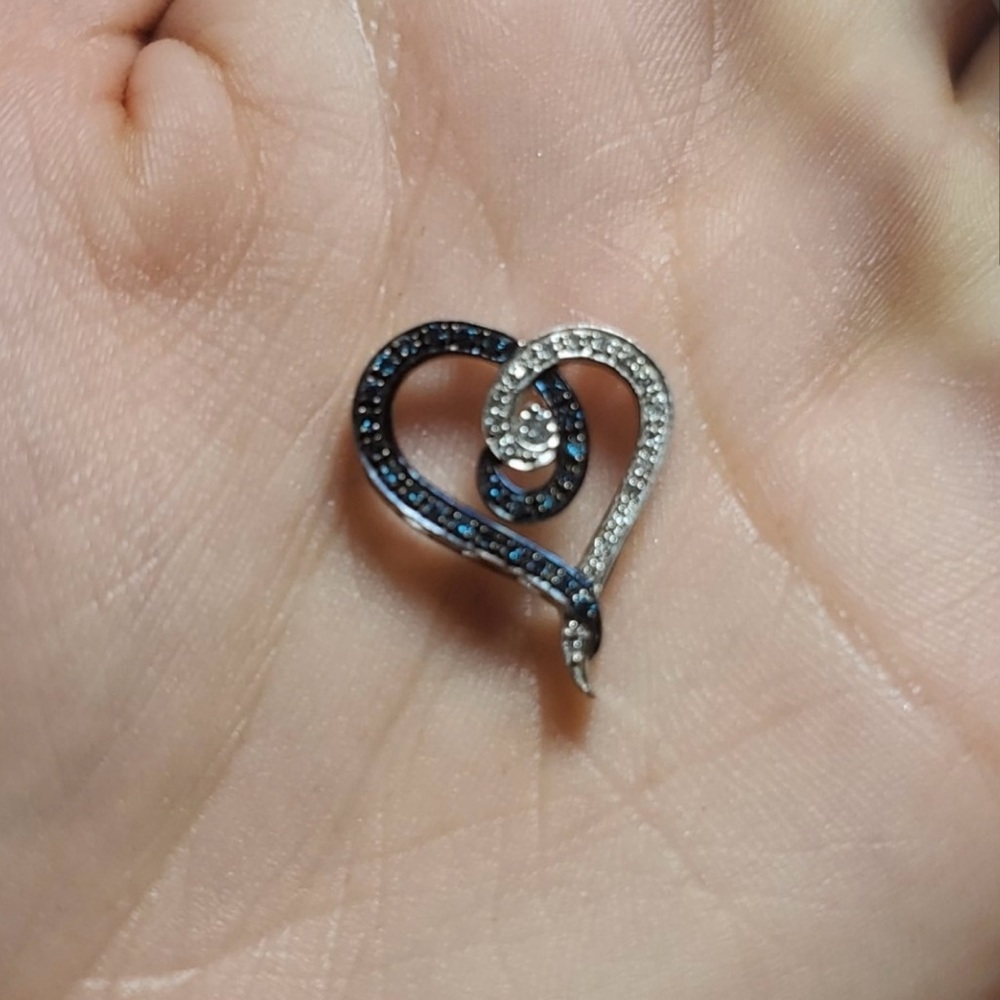 Kay jewelers Blue and white diamond heart Pendant